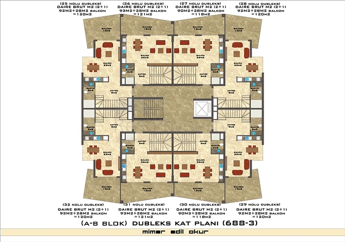 تصاميم مختلفة - دوبلكس غرفتين وصالة ضمن مجمع خمس نجوم في اوبا / الانيا 