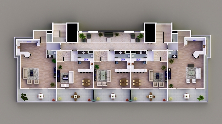 مجمع سكني حديث الإنشاء في منطقة محمودلار – ألانيا