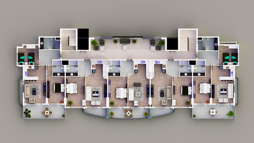 مجمع سكني حديث الإنشاء في منطقة محمودلار – ألانيا