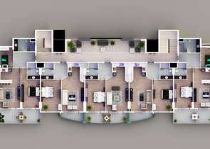 مجمع سكني حديث الإنشاء في منطقة محمودلار – ألانيا