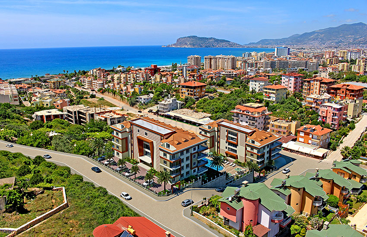 دوبلكس اربع غرف وصالة باطلالة بحر وقلعة في الانيا - كاستل 