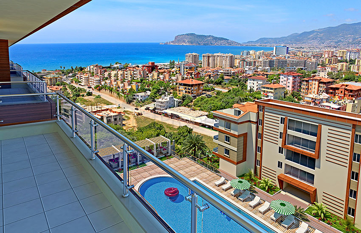 دوبلكس اربع غرف وصالة باطلالة بحر وقلعة في الانيا - كاستل 