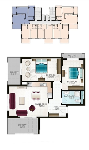 مجمع سكني من قبل أكبر شركات البناء في منطقة محمودلار – ألانيا