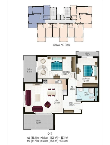 مجمع سكني من قبل أكبر شركات البناء في منطقة محمودلار – ألانيا