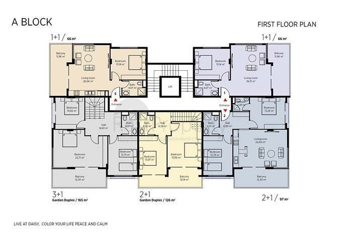 مجمع سكني مميز على مسافة قريبة من البحر في منطقة كاستل – ألانيا