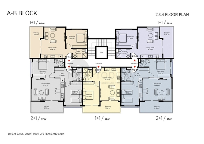 مجمع سكني مميز على مسافة قريبة من البحر في منطقة كاستل – ألانيا