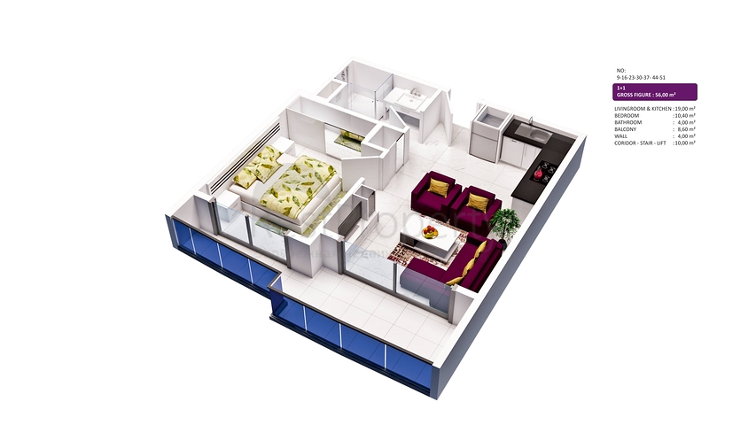 مجمع سكني حديث في مركز مدينة ألانيا