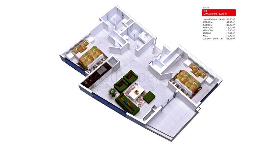 مجمع سكني حديث في مركز مدينة ألانيا