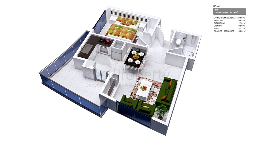 مجمع سكني حديث في مركز مدينة ألانيا