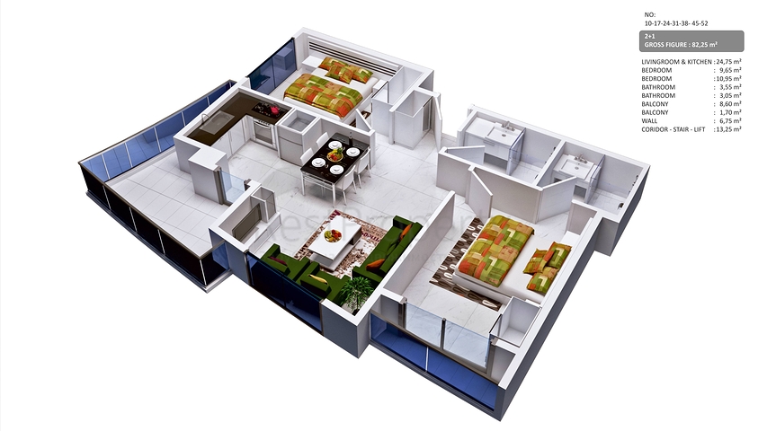 مجمع سكني حديث في مركز مدينة ألانيا