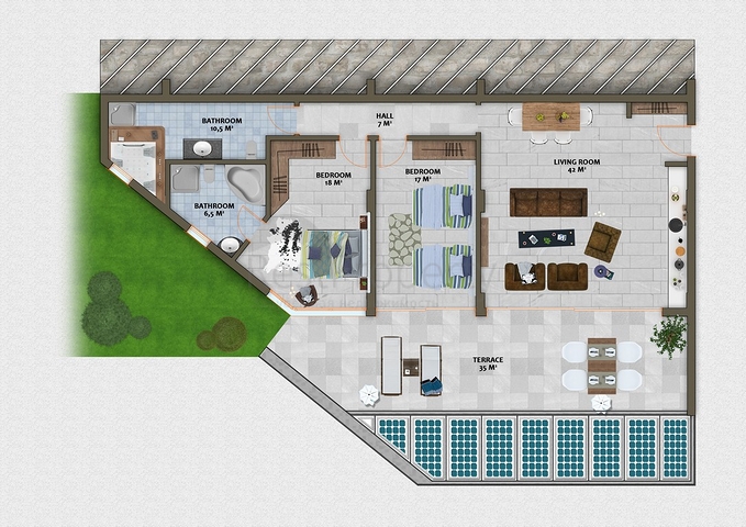 مجمع فيلات وشقق بتصميم فاخر وبأحدث التقنيات في مركز المدينة السياحية ألانيا