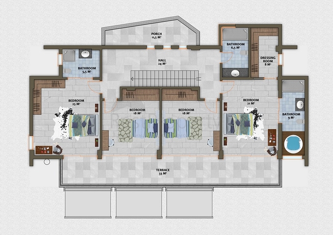 مجمع فيلات وشقق بتصميم فاخر وبأحدث التقنيات في مركز المدينة السياحية ألانيا