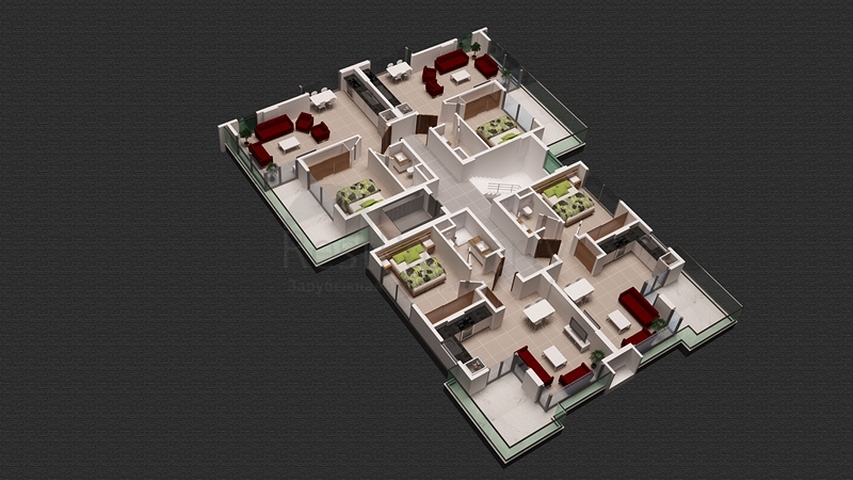 تصميم عصري وحديث - شقة غرفة وصالة مفروشة ضمن مجمع سكني في اوبا / الانيا 