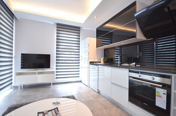 تصميم عصري وحديث - شقة غرفة وصالة مفروشة ضمن مجمع سكني في اوبا / الانيا 