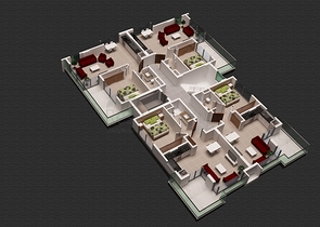 تصميم عصري وحديث - شقة غرفة وصالة مفروشة ضمن مجمع سكني في اوبا / الانيا 