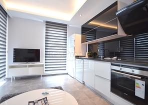 تصميم عصري وحديث - شقة غرفة وصالة مفروشة ضمن مجمع سكني في اوبا / الانيا 