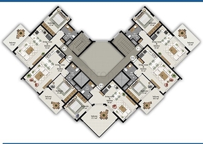 شقة واسعة - مجمع حديث - تصميم غرفة وصالة - في مهموتلار / الانيا 