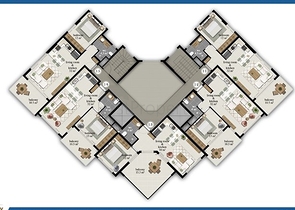 شقة واسعة - مجمع حديث - تصميم غرفة وصالة - في مهموتلار / الانيا 