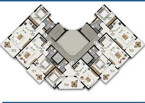 شقة واسعة - مجمع حديث - تصميم غرفة وصالة - في مهموتلار / الانيا 