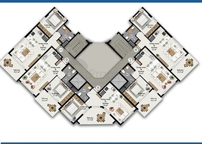 شقة واسعة - مجمع حديث - تصميم غرفة وصالة - في مهموتلار / الانيا 