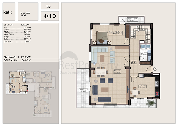 شقق وبينت هاوس في ألانيا سنتر 
