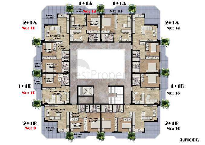 شقق وبينت هاوس في أوبا / ألانيا 