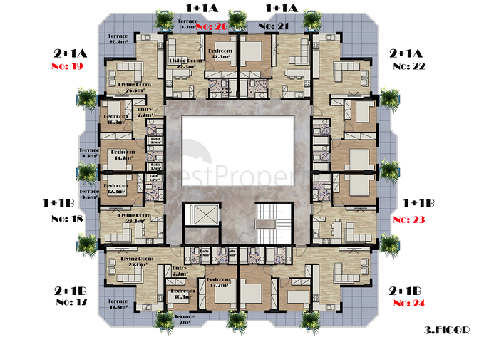 شقق وبينت هاوس في أوبا / ألانيا 