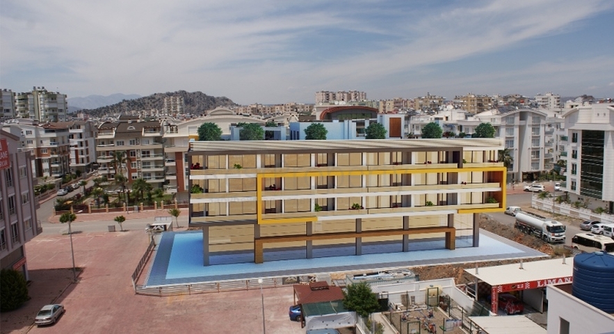 شقق بتصاميم مختلفة ضمن مجمع سكني عصري في أنطاليا