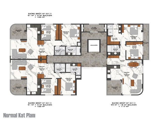 اول صف على البحر - شقق بتصاميم مختلفة - ضمن مجمع حديث في كارجي جاك / الانيا 