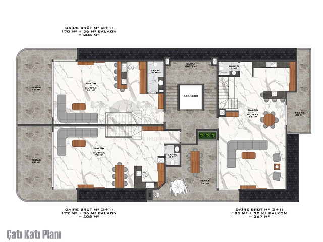 اول صف على البحر - شقق بتصاميم مختلفة - ضمن مجمع حديث في كارجي جاك / الانيا 