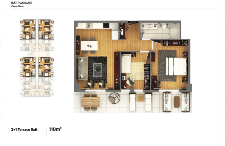 مشروع فاخر في لارا أنطاليا ، على بعد 400 متر من الشواطئ الرملية