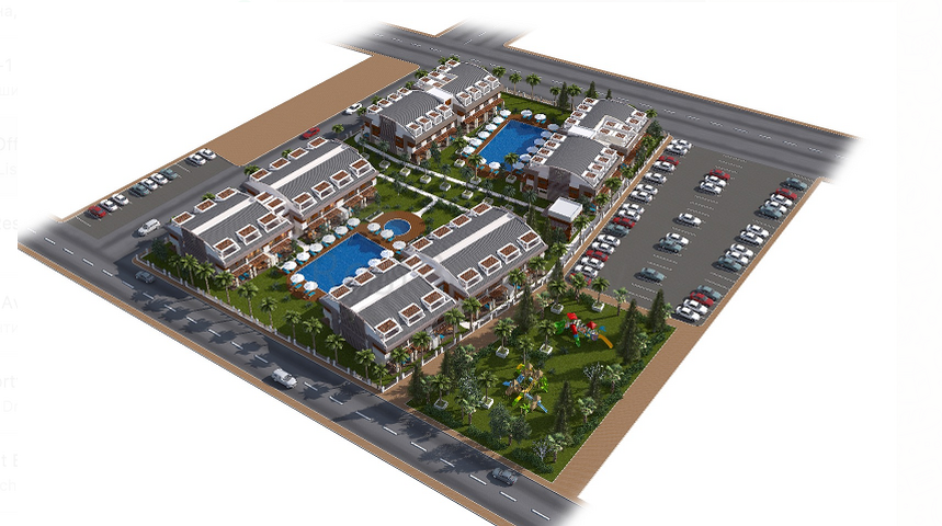 مشروع فاخر في لارا أنطاليا ، على بعد 400 متر من الشواطئ الرملية