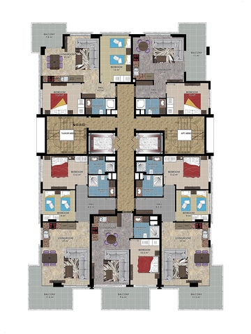 على البحر مباشرة - مجمع سكني حديث فاخر - مهموتلار /الانيا 