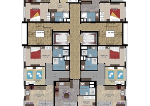 على البحر مباشرة - مجمع سكني حديث فاخر - مهموتلار /الانيا 