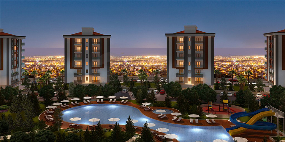 شقق 3 + 1 و 4 + 1 بإطلالة بانورامية على البحر الأبيض المتوسط ​​في أنطاليا