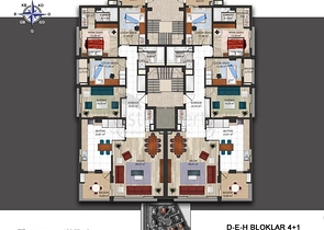 شقق 3 + 1 و 4 + 1 بإطلالة بانورامية على البحر الأبيض المتوسط ​​في أنطاليا