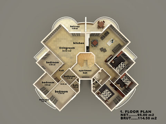 شقق في مركز مدينة بيليك 