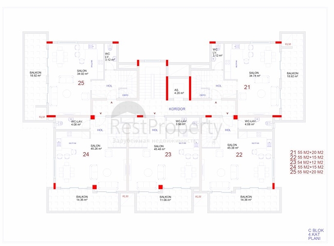 شقق بتصاميم ومساحات مختلفة ضمن مجمع خمس نجوم في كارجي جاك / الانيا 