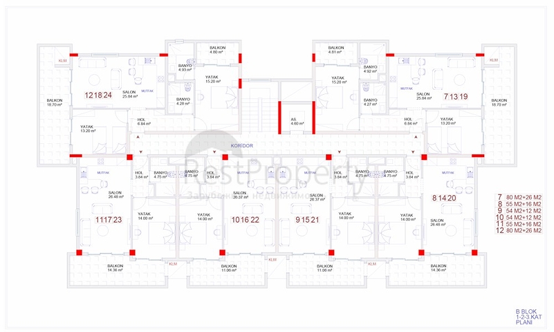 شقق بتصاميم ومساحات مختلفة ضمن مجمع خمس نجوم في كارجي جاك / الانيا 