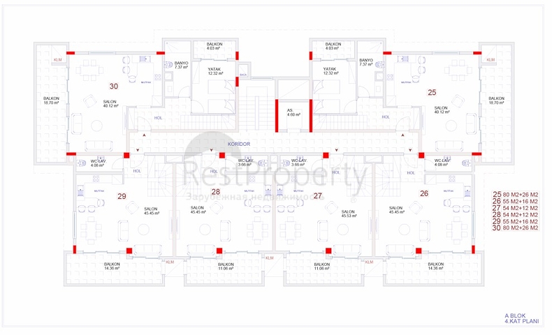 شقق بتصاميم ومساحات مختلفة ضمن مجمع خمس نجوم في كارجي جاك / الانيا 
