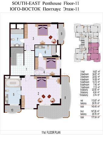 شقق مختلفة ضمن مجمع في وسط ومركز المدينة 