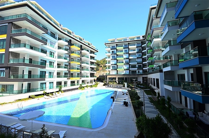 اطلالة بحر - شقة غرفة نوم وصالة ضمن مجمع خمس نجوم في الانيا  