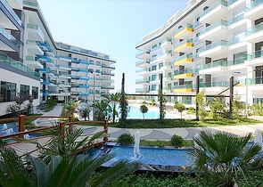 اطلالة بحر - شقة غرفة نوم وصالة ضمن مجمع خمس نجوم في الانيا  