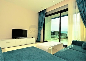 اطلالة بحر - شقة غرفة نوم وصالة ضمن مجمع خمس نجوم في الانيا  