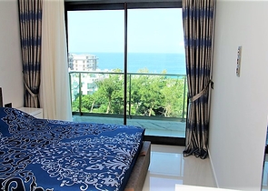 اطلالة بحر - شقة غرفة نوم وصالة ضمن مجمع خمس نجوم في الانيا  