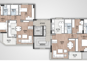 شقق 2 + 1 في مشروع جاهز في أونجالي أنطاليا