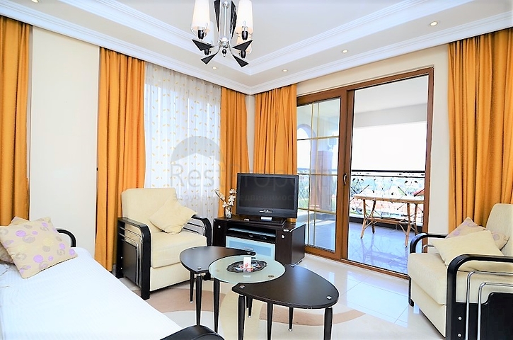 شقة غرفتين وصالة مفروشة ضمن مجمع قريب من البحر في كوناكليه / الانيا 