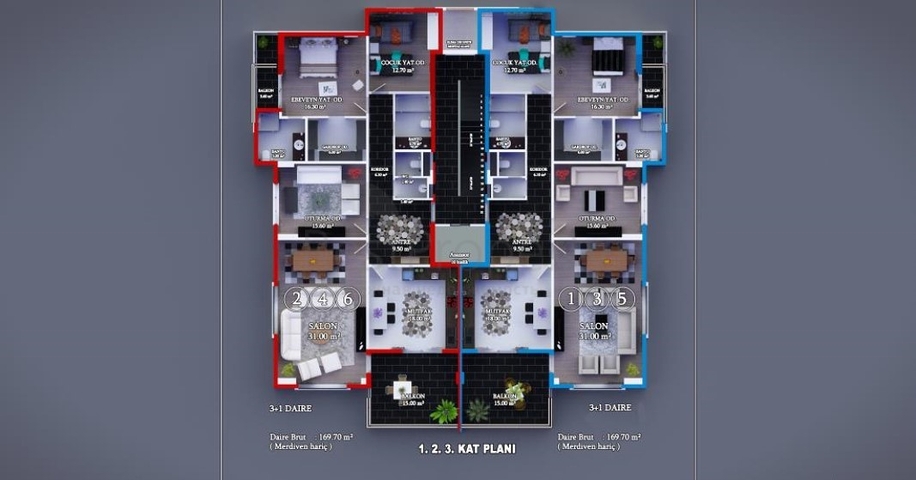 شقق عائلية واسعة ضمن مجمع سكني خمس نجوم في اوبا / الانيا 