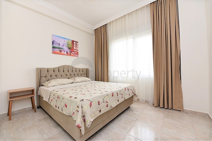 شقة غرفتين وصالة مفروشة ضمن مجمع سكني في شارع بارباروس - مهموتلار / الانيا 