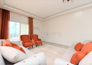 شقة غرفتين وصالة مفروشة ضمن مجمع سكني في شارع بارباروس - مهموتلار / الانيا 